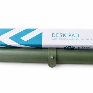 Green Leather Desk Pad - Sleek and Modern 33”x17”